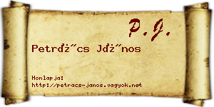 Petrács János névjegykártya