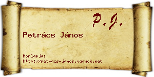 Petrács János névjegykártya